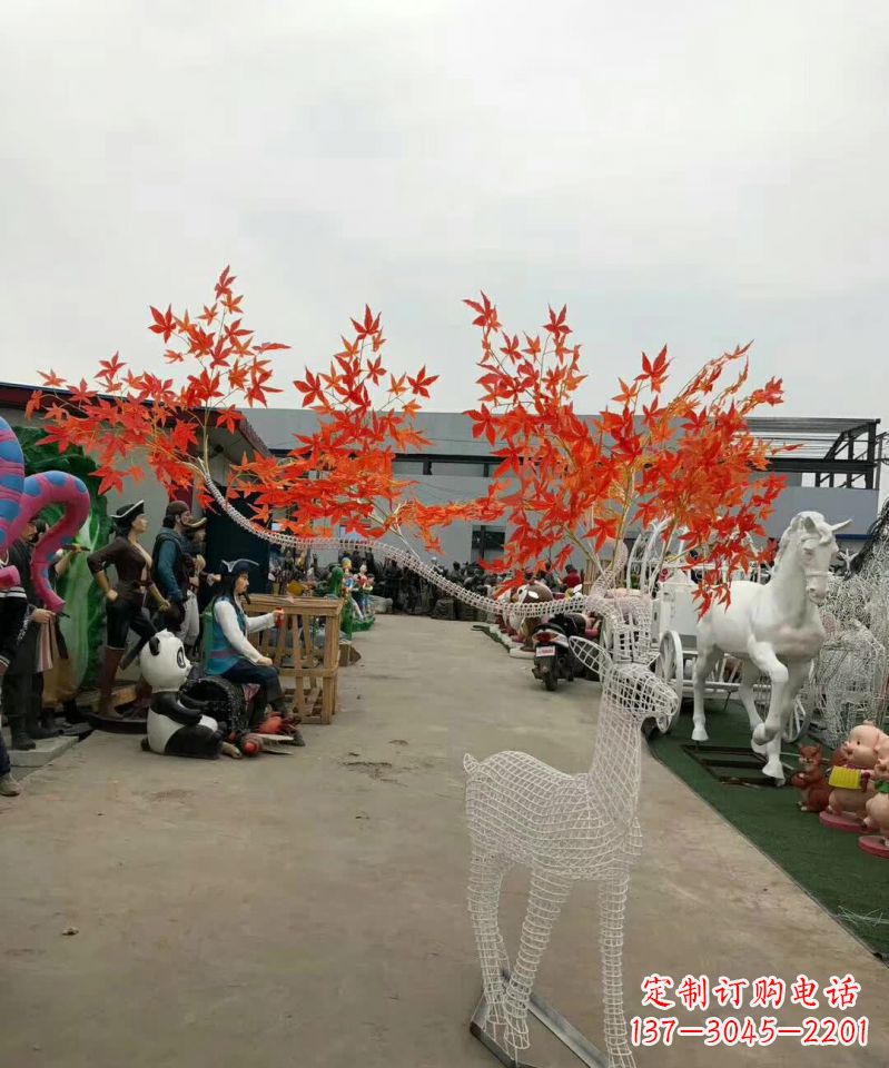 保定不锈钢麋鹿雕塑精美的艺术品