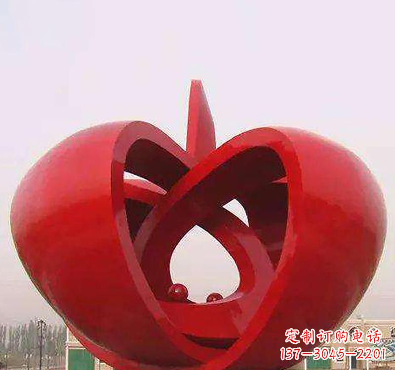 保定不锈钢镂空苹果雕塑精致美观的艺术品