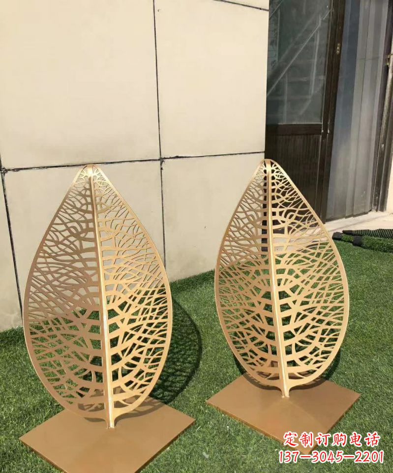 保定不锈钢树叶雕塑,精致典雅