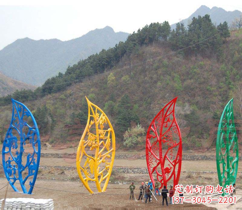 保定不锈钢镂空树叶景观雕塑精美绝伦
