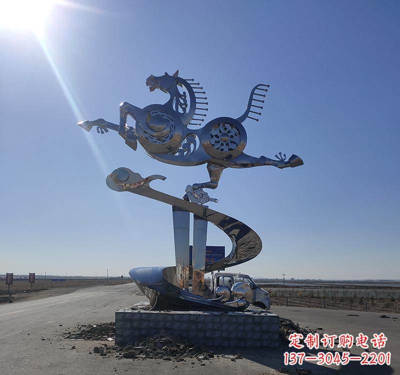 保定不锈钢马踏飞燕城市雕塑