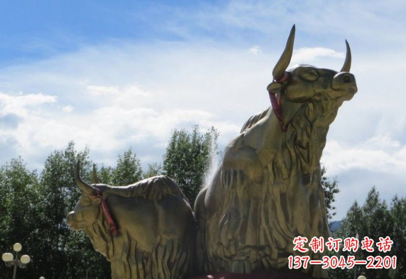 保定不锈钢牦牛雕塑