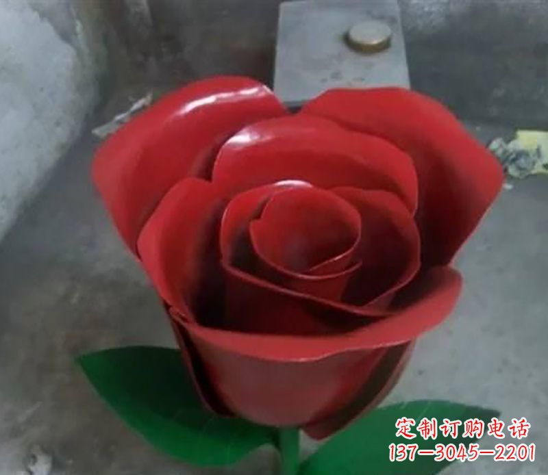 保定不锈钢玫瑰花雕塑
