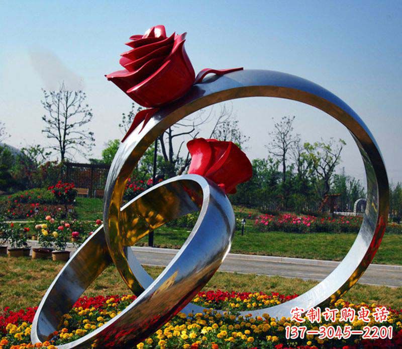 保定不锈钢玫瑰戒指精美的艺术品