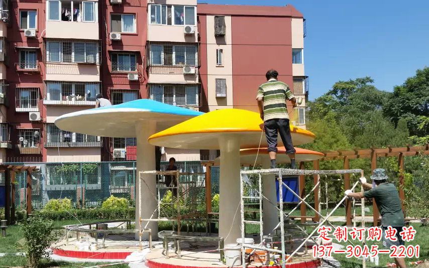 保定不锈钢蘑菇凉亭——精美雕塑点缀绿意
