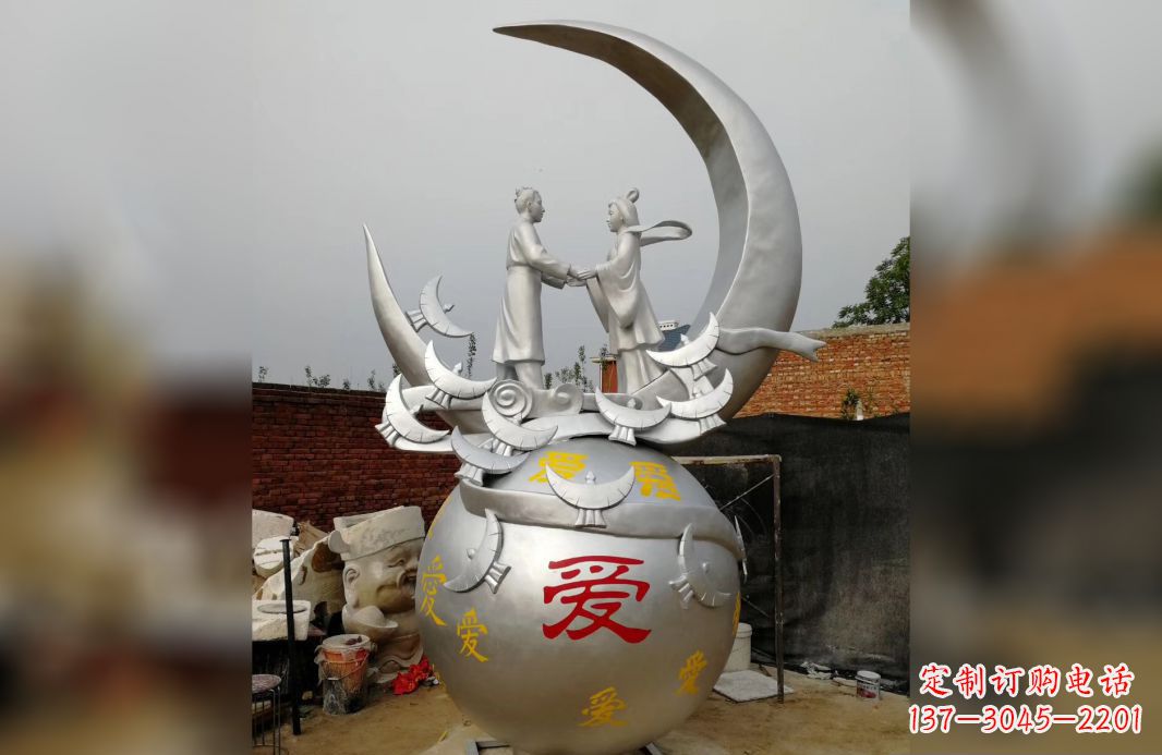 保定不锈钢牛郎织女广场景观雕塑