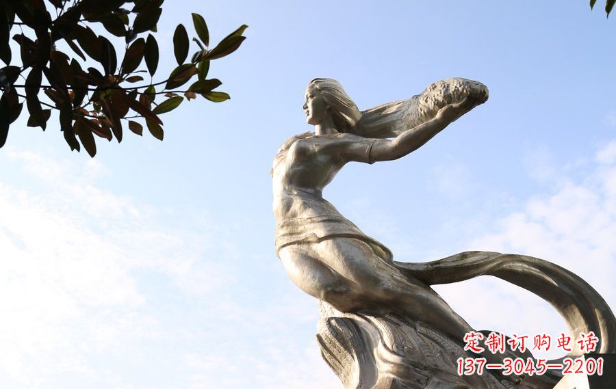 保定不锈钢女娲神话人物雕塑