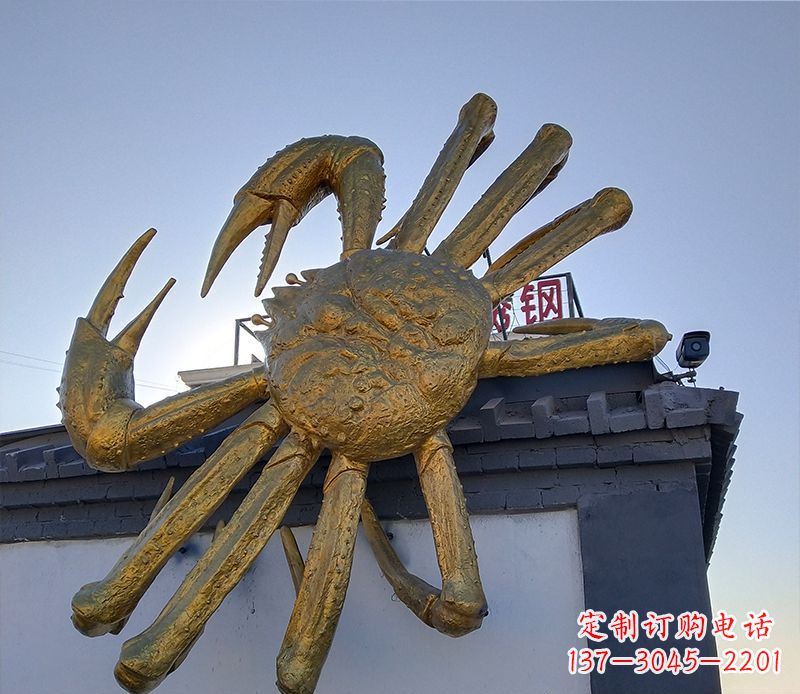 保定不锈钢螃蟹雕塑精美而又经久不衰