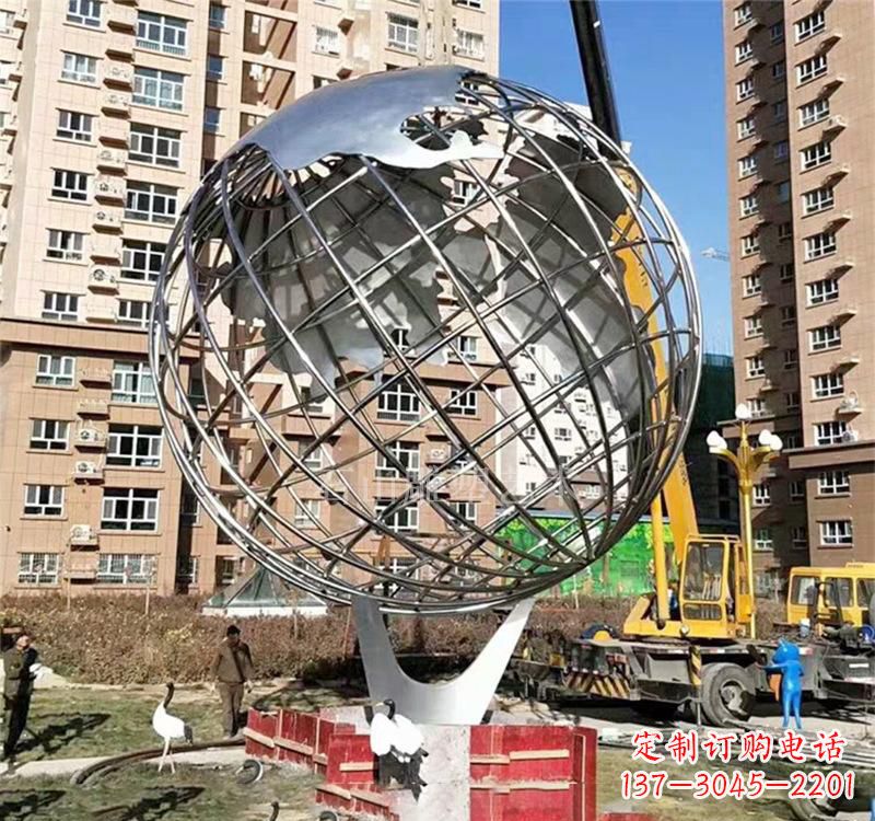 保定不锈钢喷泉地球仪雕塑