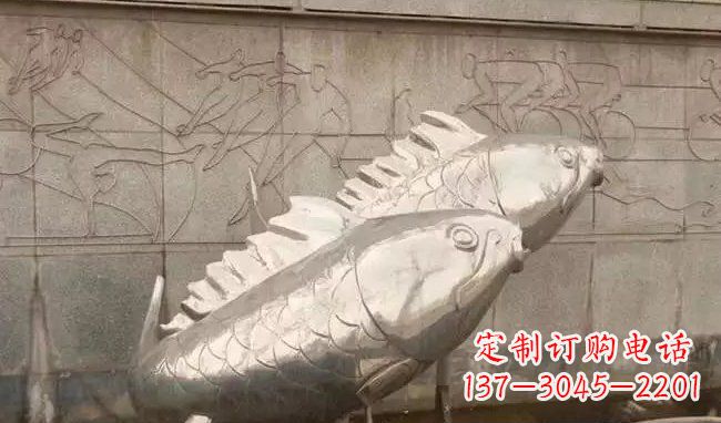 保定不锈钢喷泉鱼雕塑美丽装点城市