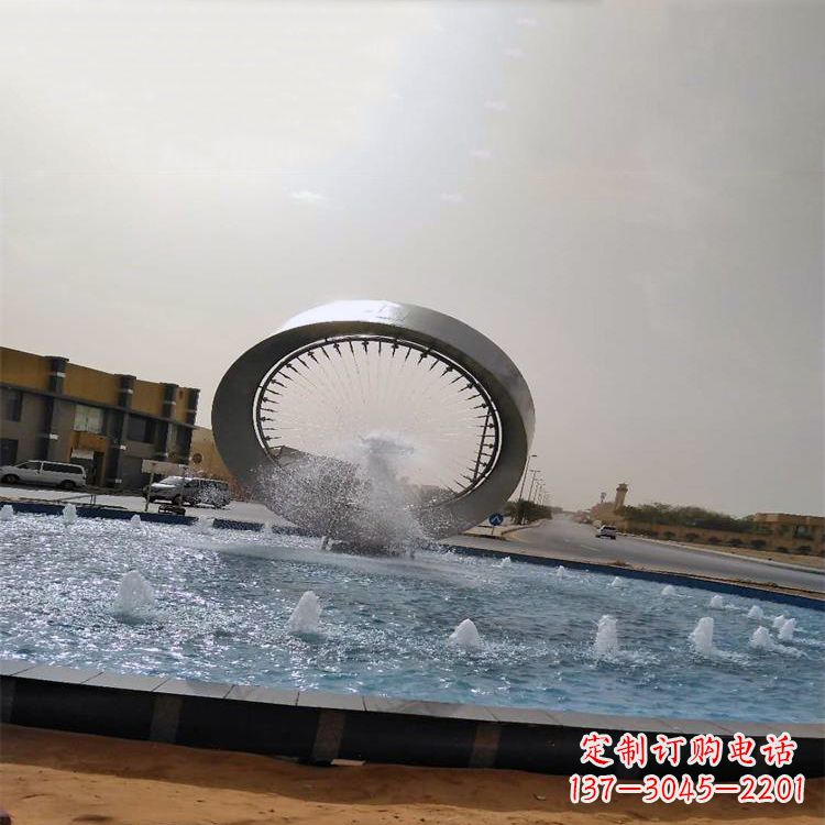 保定不锈钢喷泉水景环形雕塑