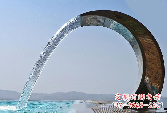 保定不锈钢喷水圆环雕塑