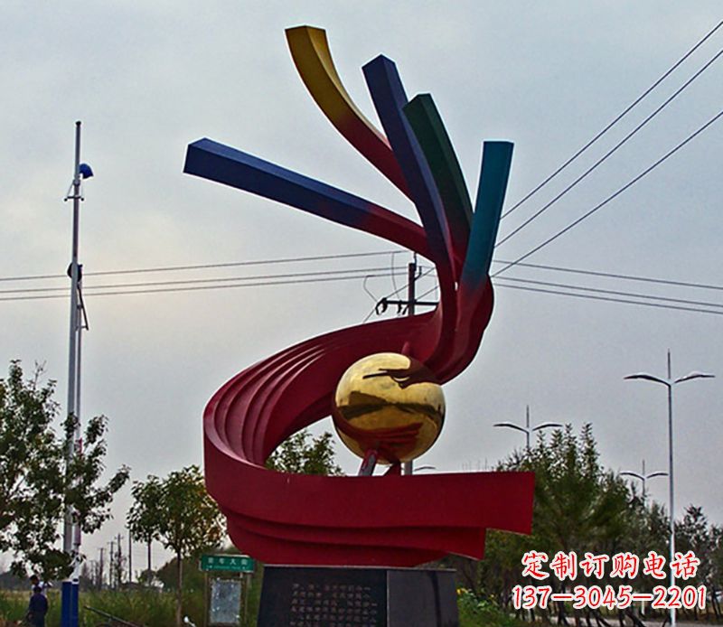 保定不锈钢飘带广场景观