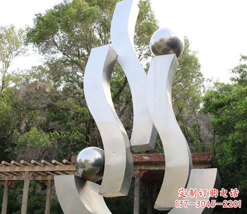 保定不锈钢飘带小区景观