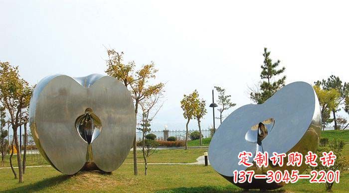 保定不锈钢苹果雕塑象征新生活的精神