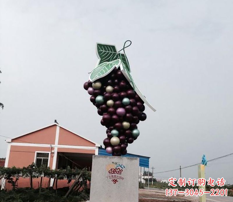 保定不锈钢葡萄雕塑 