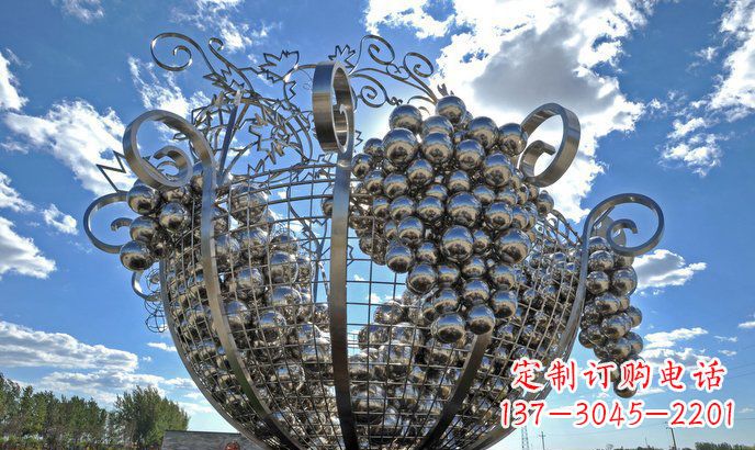 保定不锈钢葡萄丰收雕塑