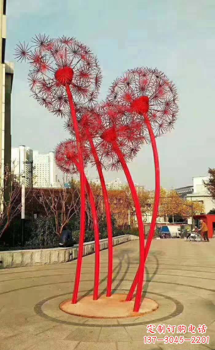 保定不锈钢蒲公英美丽的雕塑之作