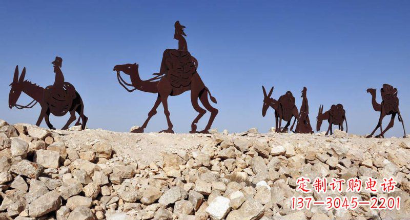 保定不锈钢骆驼雕塑传承古代传统