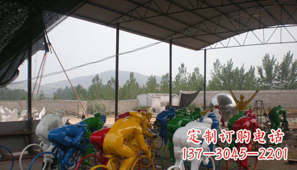 保定不锈钢骑自行车雕塑象征运动的艺术