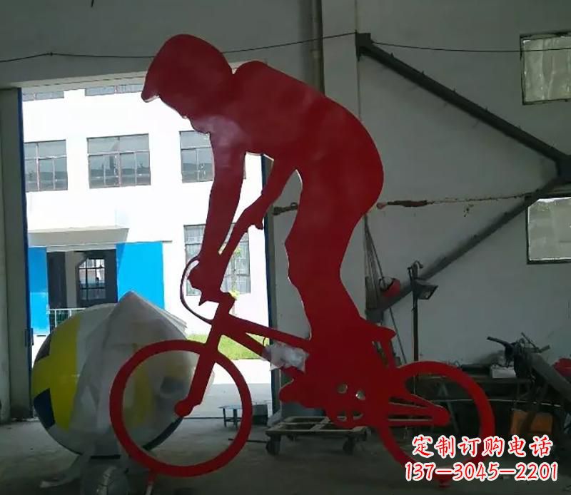 保定不锈钢自行车雕塑激发自行车运动的热情
