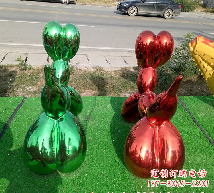 保定不锈钢气球狗雕塑