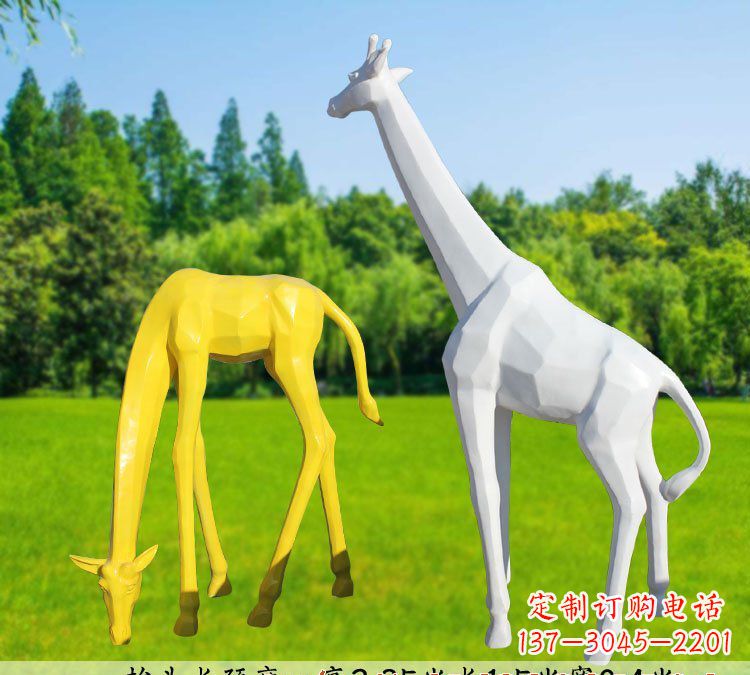 保定不锈钢长颈鹿雕塑完美结合美丽与耐久