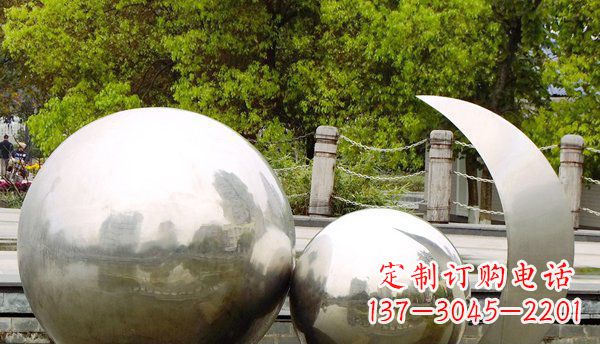 保定不锈钢球形地球月亮雕塑精美的艺术之作