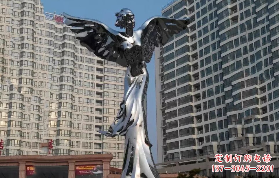保定不锈钢天使雕塑传递着美丽与希望