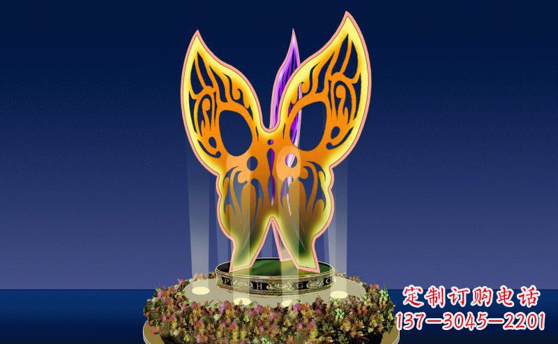 保定不锈钢三面蝴蝶雕塑