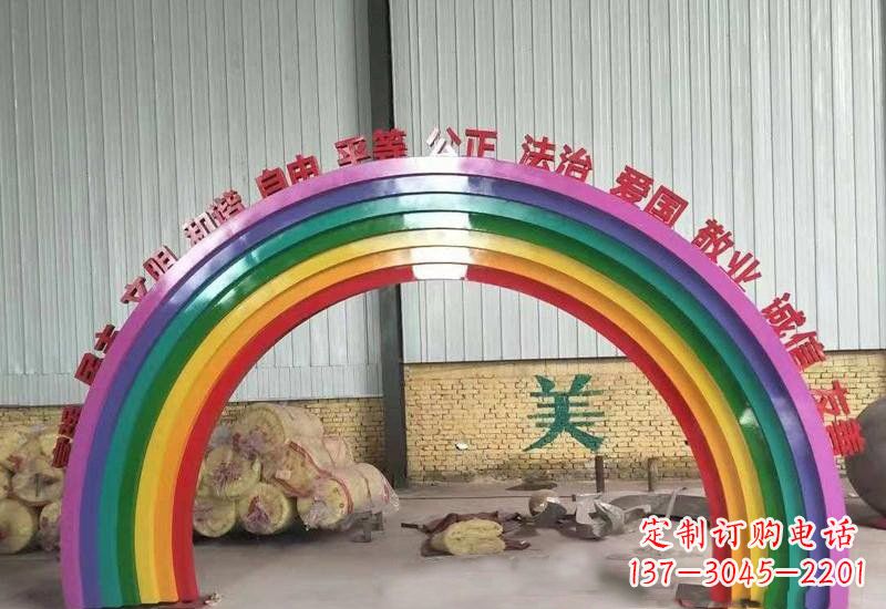 保定表达不锈钢社会主义核心价值观的彩虹拱门雕塑