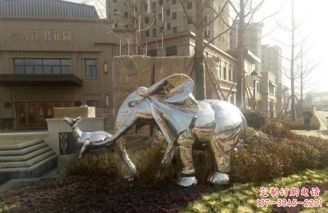 保定不锈钢大象雕塑——美轮美奂的艺术精品