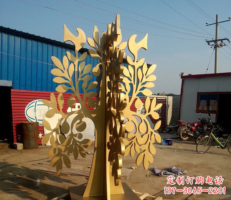 保定不锈钢树叶园林景观雕塑——美妙绝伦的艺术之作