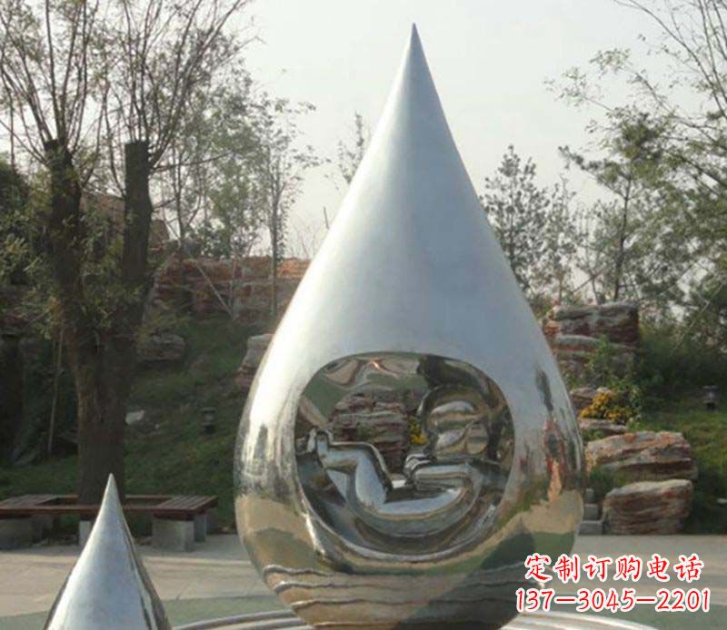 保定不锈钢水滴雕塑精致简约的艺术之美