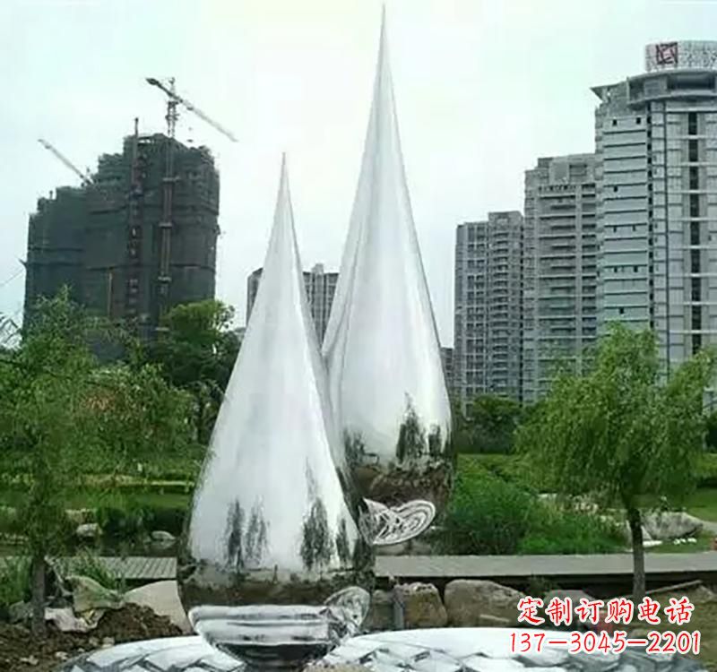 保定不锈钢水滴拱门雕塑