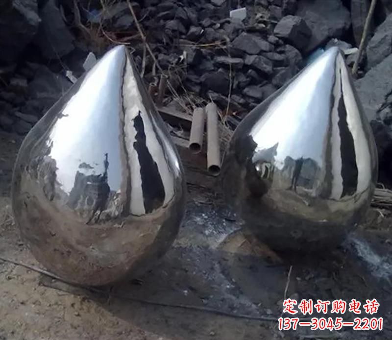 保定不锈钢水滴雕塑美丽绽放