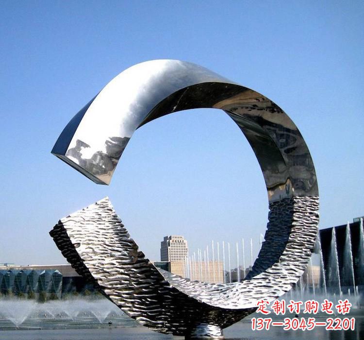 保定不锈钢水景圆环雕塑艺术与美的结合