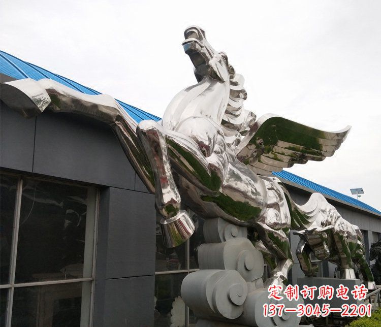 保定不锈钢飞马城市雕塑展现城市精神