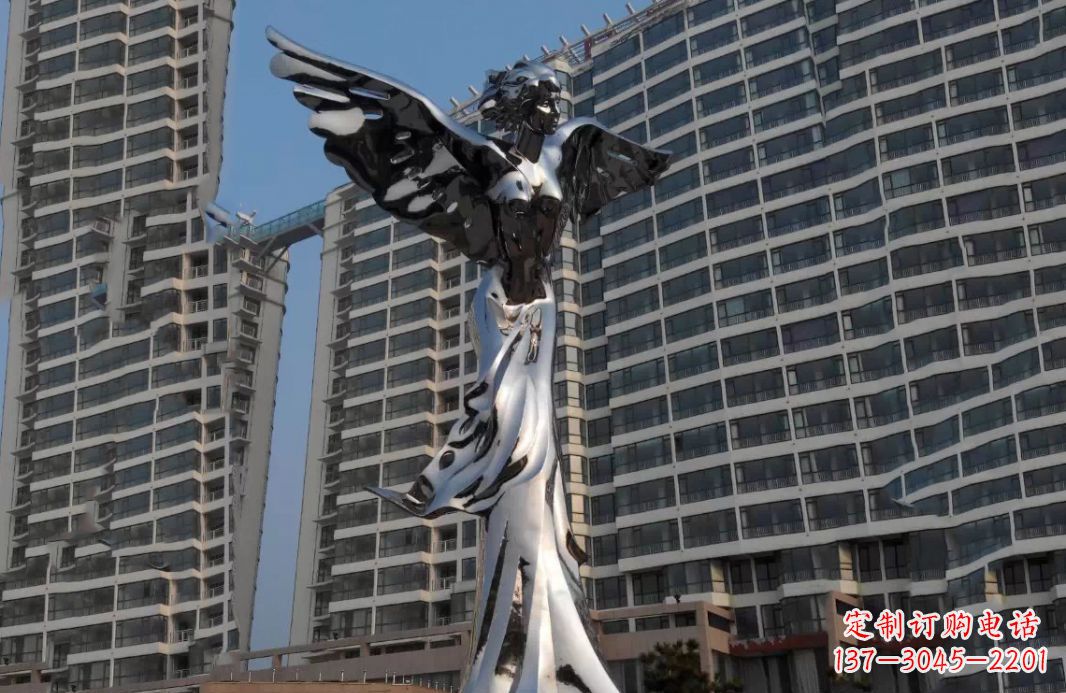保定不锈钢天使灿烂的城市景观
