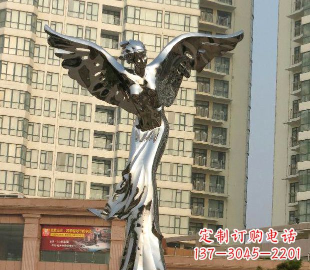 保定不锈钢天使雕塑传递温暖的祝福