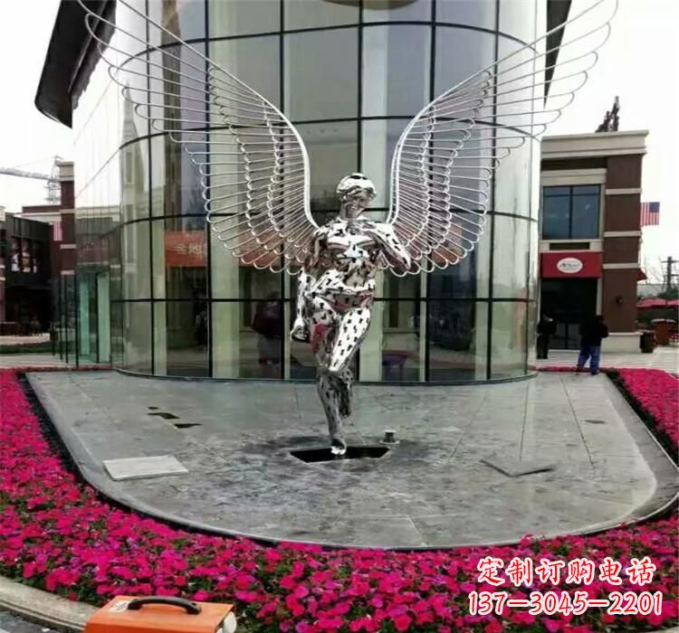 保定不锈钢天使雕塑传递着爱的美丽