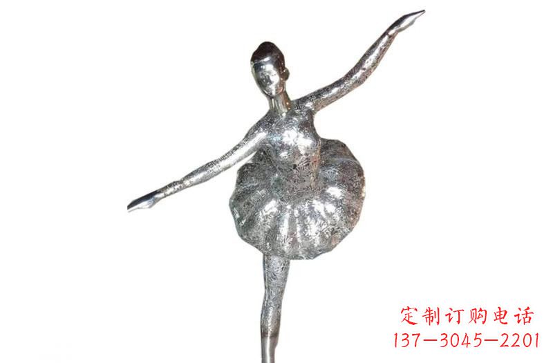 保定不锈钢跳芭蕾的女孩雕塑
