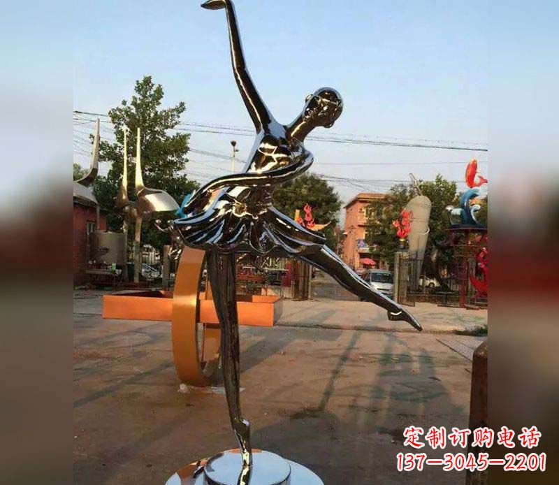 保定不锈钢跳舞美女雕塑