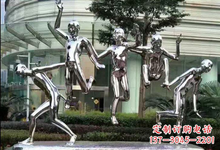 保定不锈钢跳跃的儿童雕塑