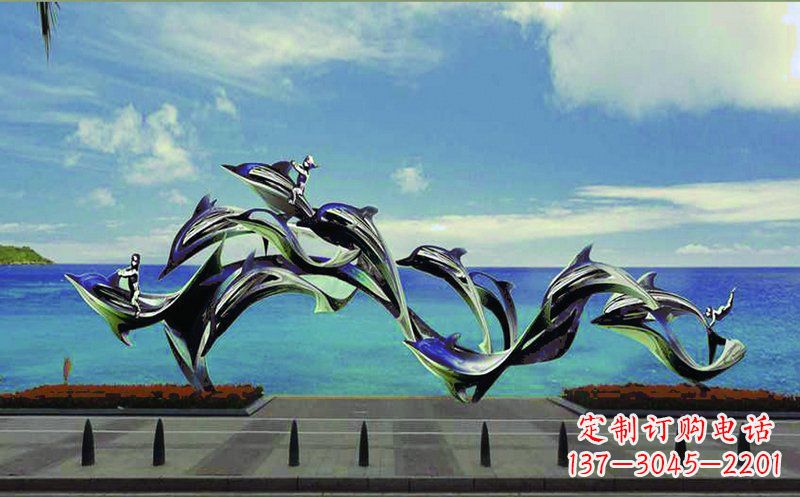 保定不锈钢海豚广场雕塑——精致而又活泼