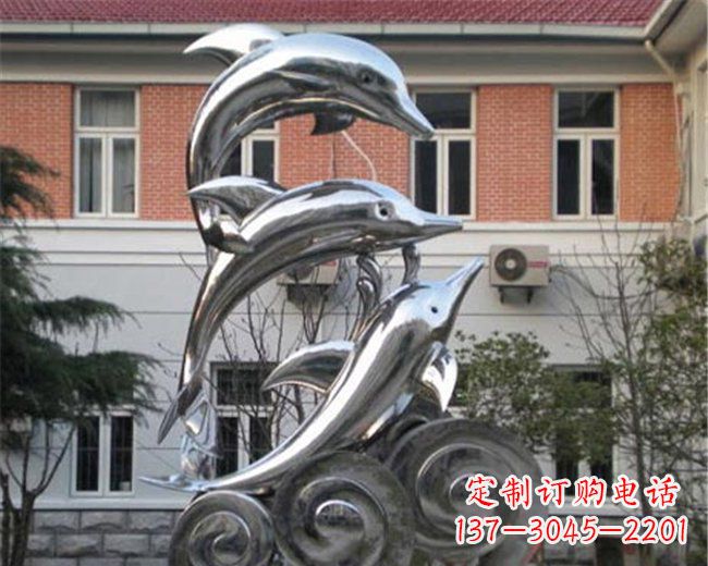 保定不锈钢海豚雕塑跳跃的海洋精灵