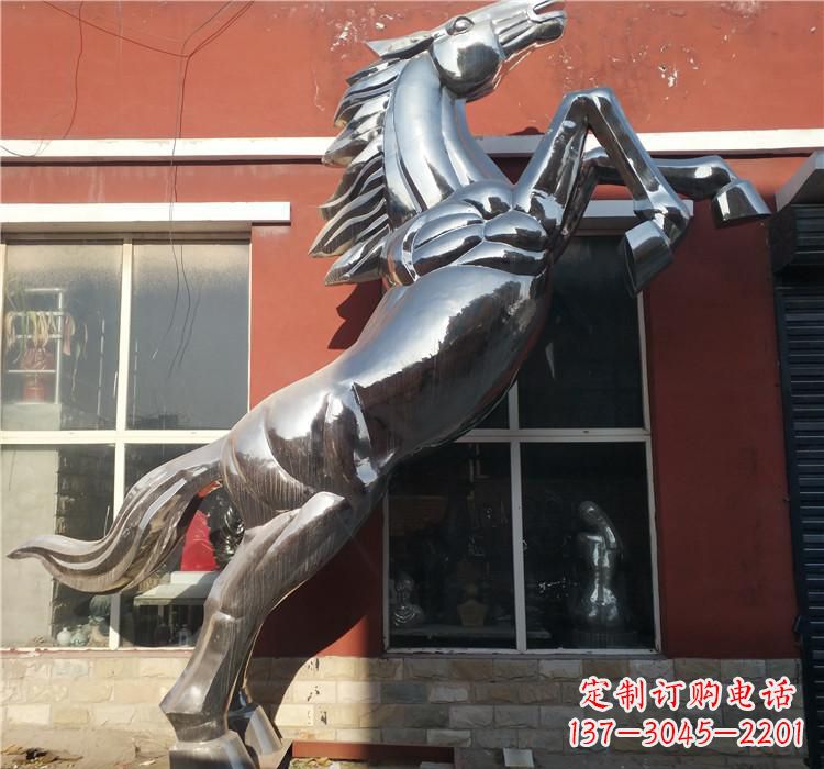 保定不锈钢跳跃马雕塑