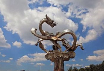 保定不锈钢双龙戏珠雕塑——千古传说的艺术瑰宝