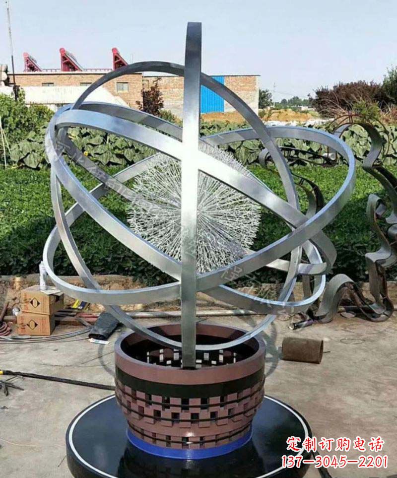 保定不锈钢铁艺圆环景观雕塑