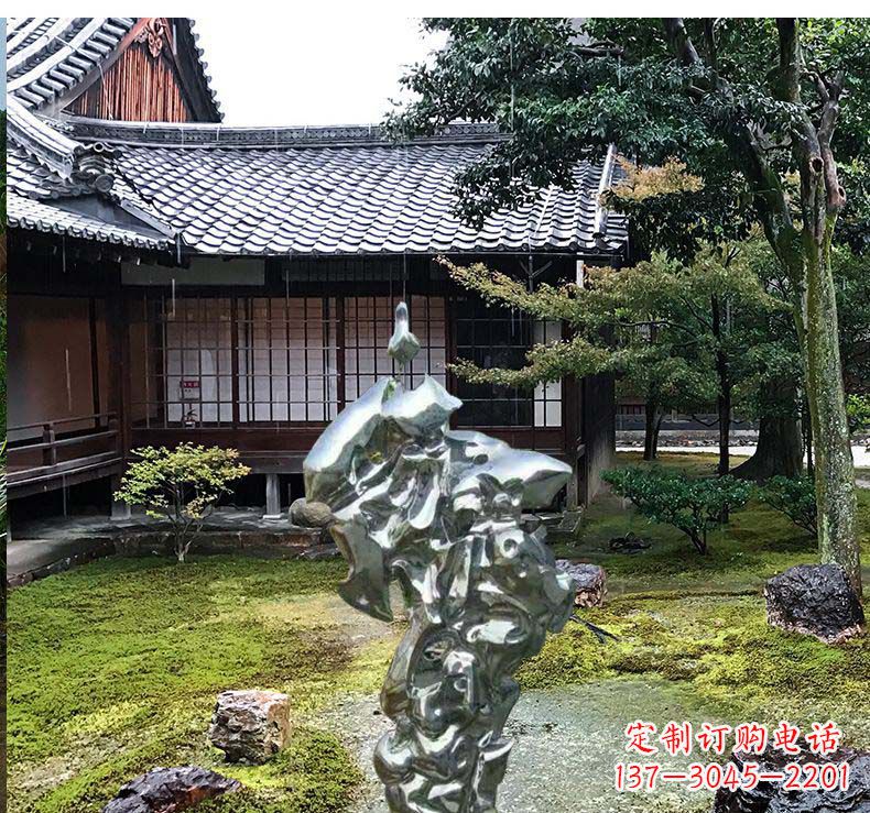 保定不锈钢庭院抽象太湖石雕塑